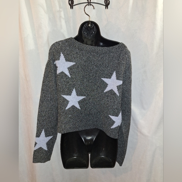 Pink Rose Gray Star Sweater - Picture 4 of 6